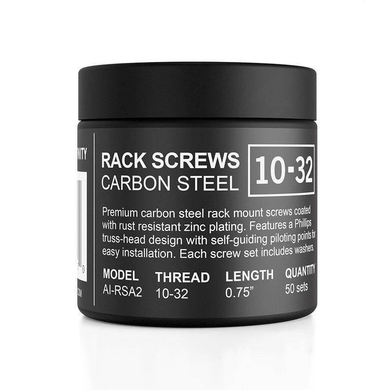 AC Infinity Carbon Steel 10/32 Rack Screws and Nylon Washers. 50-Piece Set for Equipment Server Racks, enclosures, and cabinets. (Pack of 2) ['10-32'] (Pack of 2)