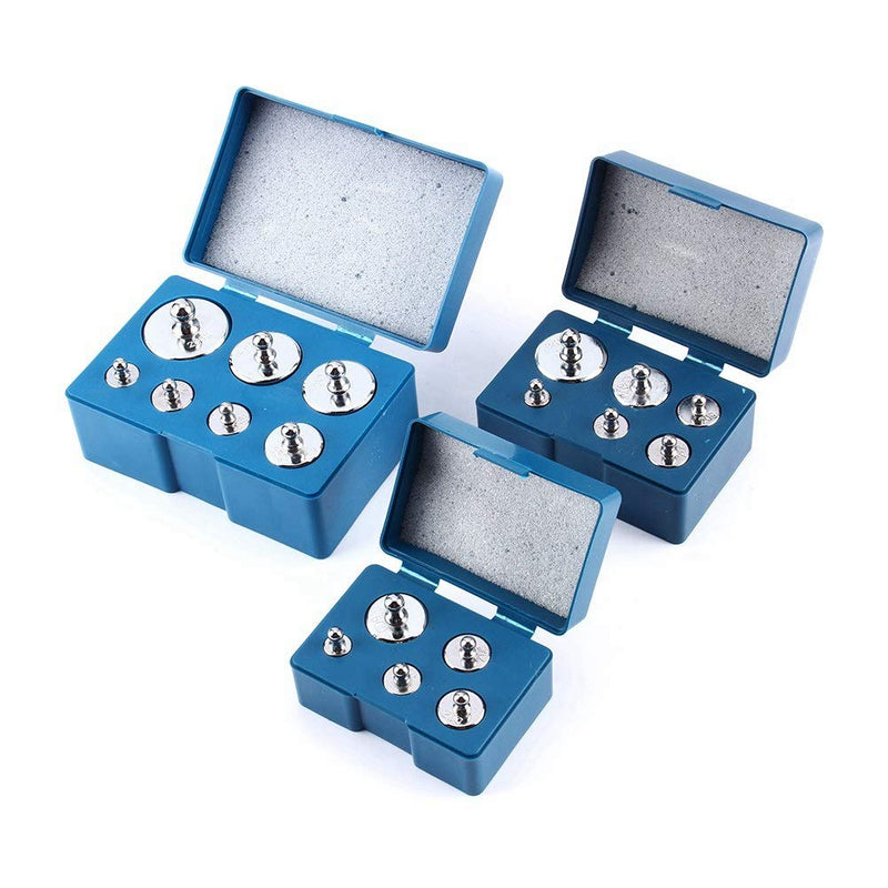 Calibration weight package, 7 pieces/set calibration weight kit jewelry 500g total weight, with plastic storage case and tweezers
