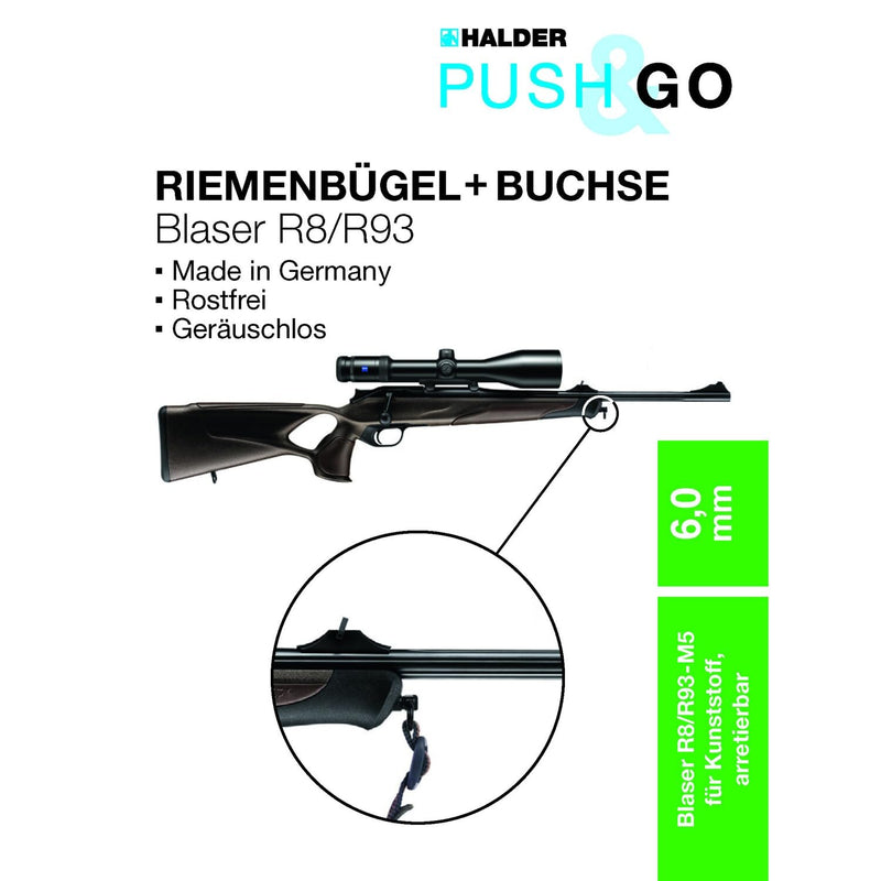 Push & Go Blaser R8/R93 Conversion Kit Belt Hanger + Bushing 6 x 1/23 mm / M5 - Slim