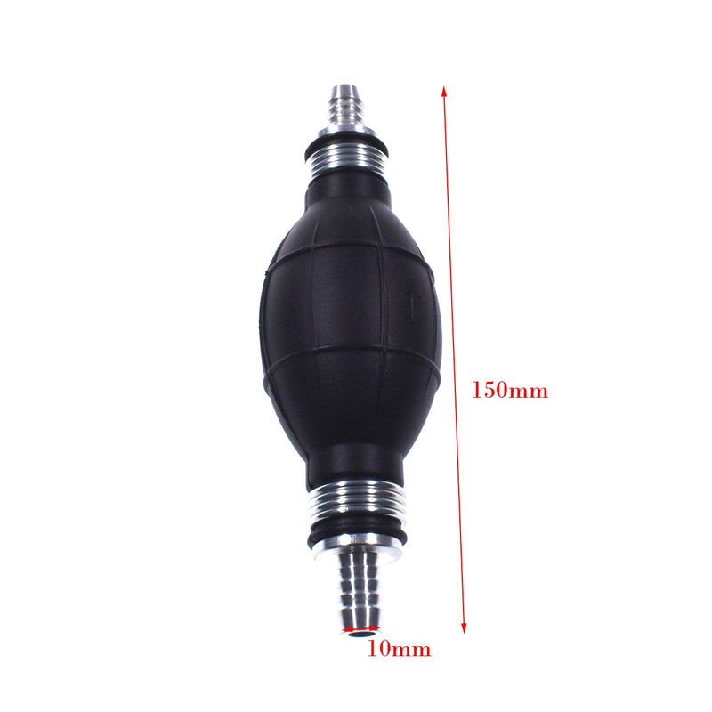 JRL Fuel Pump Fuel Line Hand Primer Bulb 10mm 3/8‘’ inch Rubber fit for Car/Boat/Marine/Motorcycle 9001080A 10mm 3/8 inch