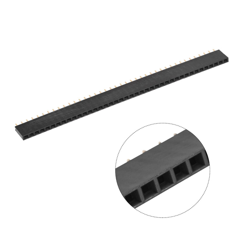 sourcing map 10 Pairs Male and Female Pin Header 40 Pin 2.54mm Straight Single Row Fragile Header Connector PCB Pin Header