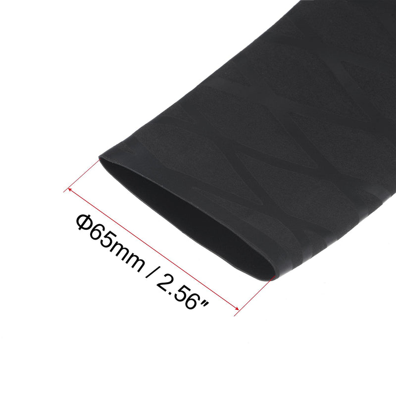 sourcing map Heat Shrink Tubing 40mm Diameter 65mm Flat 1.6ft 2:1 Ratio Black
