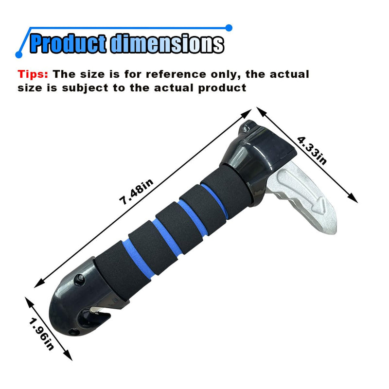 3 in 1 Car Handle Assist for Elderly, Multifunctional Car Door Handle with Window Breaker Seatbelt Cutter, Portable Auto Cane Car Door Latch Support Handle for Seniors and Handicapped (Blue, 1PC) Blue