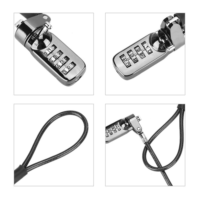 Dioche Laptop Combination Lock Security Cable, Theft Deterrent Keyless Lock with 4 Digit Password Protections for Laptop, Tablets - 1.8m Length