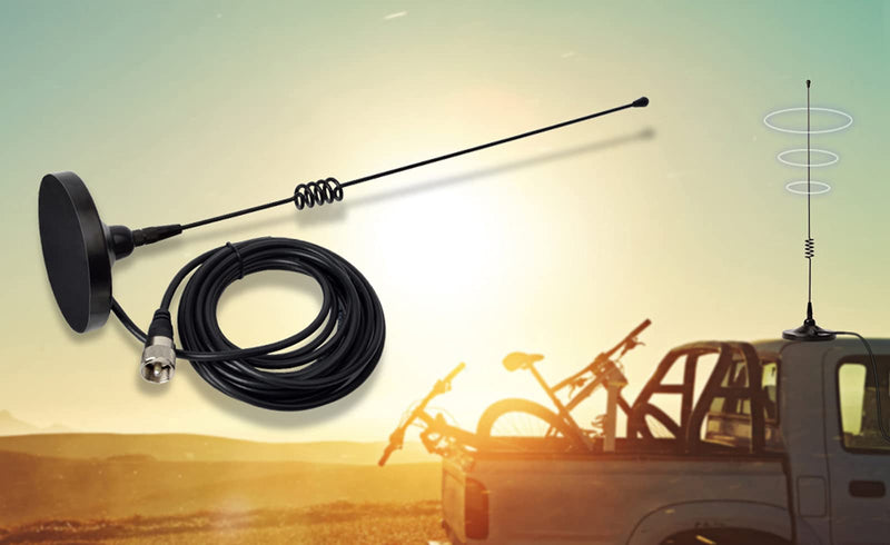 UAYESOK Dual Band Magnetic Mount Mobile Antenna 2m/70cm VHF/UHF Heavy Duty Magnet Base Antenna PL-259 Plug for Car Vehicel SUV Ham Radio Scanner Repeater System