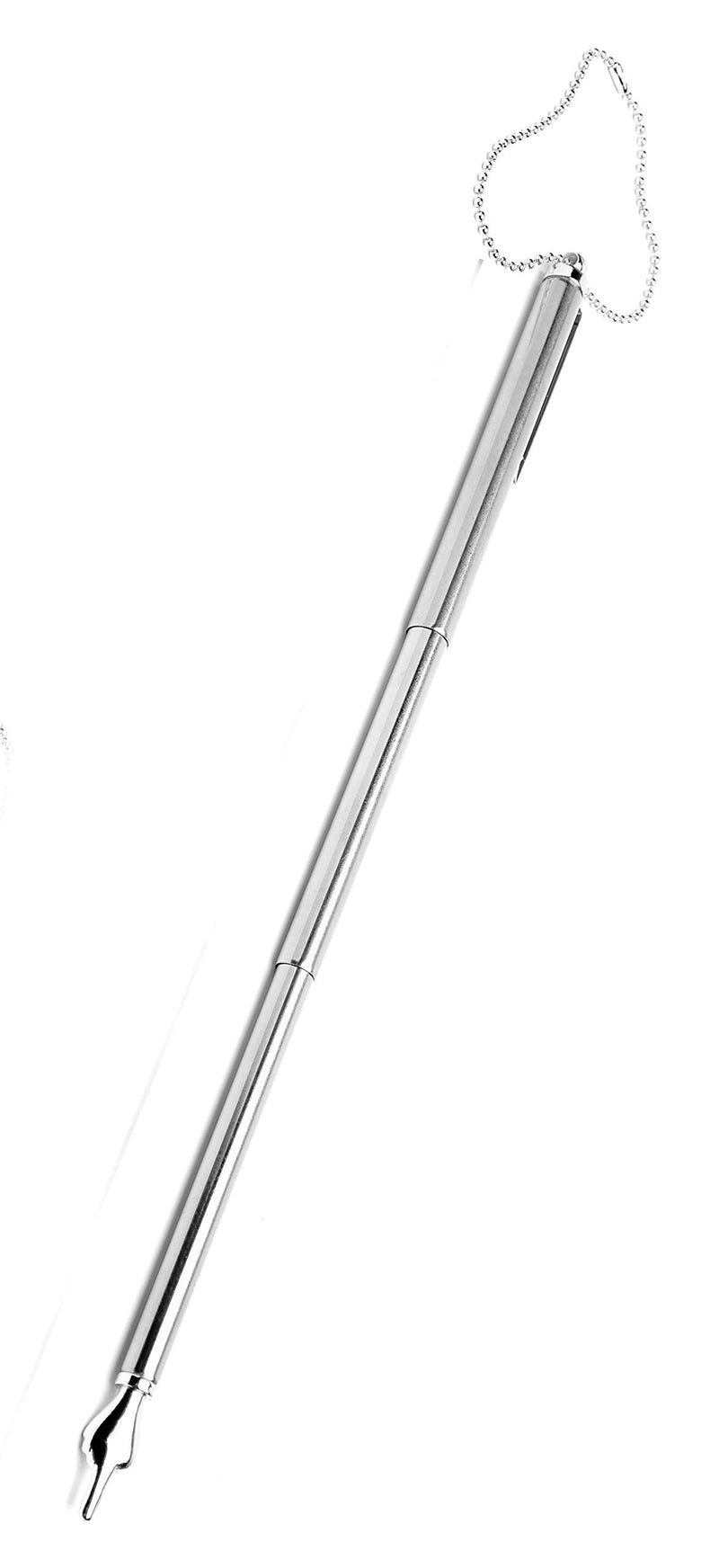 Torah Book Scalable Extendable Hand Pointer with Pocket Clip 14 CM Scalable to 27 CM Plus Steel Bead Chain Great Bar Bat Mitzvah Gift (Silver) Silver