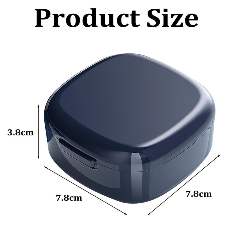 Denture Box with Strainer, Portable Denture Box Cover for Dentures and Braces with Removable Soaking Basket | Rinses and dries dentures without hand contact. Lightweight for handbag or toiletry bag. Protects braces from dust...
