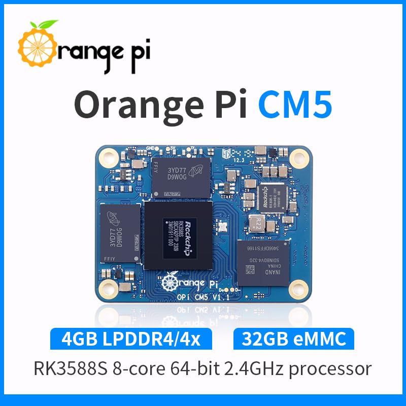 Orange Pi CM5 Core Board 4GB/8GB/16GB LPDDR4/4x Rockchip RK3588S with 32GB eMMC, Orange Pi CM5 Single Board Computer Run Linux/Ubuntu/Debian/Android OS (4GB)