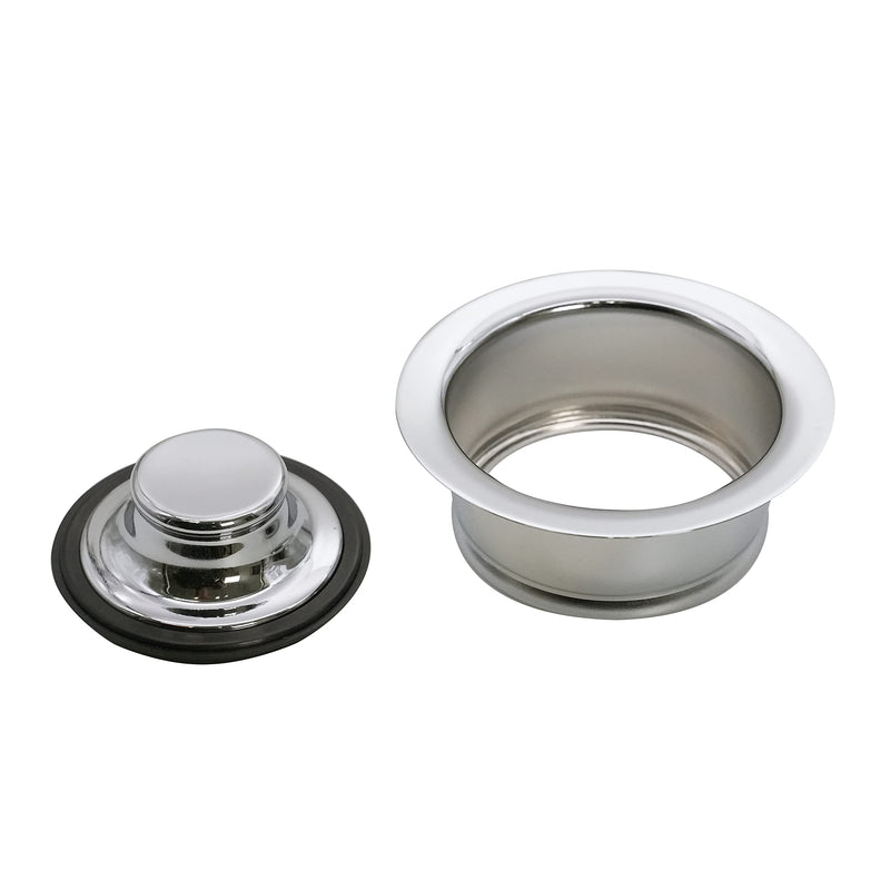 Westbrass D2165-05 Post Style Large Kitchen Basket Strainer with Waste Disposal Flange and Stopper, Polished Nickel 1 Pack