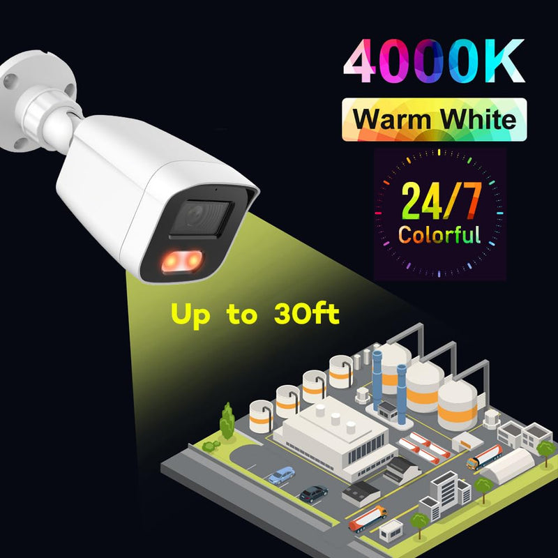 24/7 Full-Color 5MP HD TVI/AHD 4MP CVI Wide Angle Waterproof Bullet Analog CCTV Camera