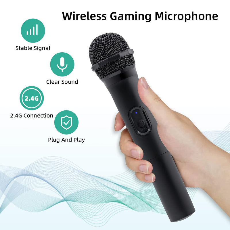 Mcbazel 2 Pack Wireless USB Gaming Microphone Compatible with Xbox Series X/S, PS5, Switch OLED, NS Switch/Switch2, PC, PS4, PS3, PS2, Xbox One X/S, Xbox One, Xbox 360, Wii
