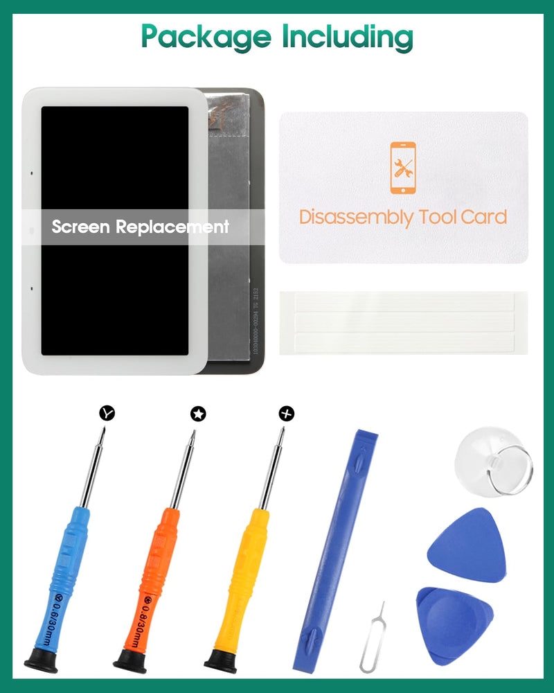 for Google Home Nest Hub LCD Screen Replacement for Google Nest Hub Display Touch Screen Digitizer Assembly Replacement for Google Home Nest Hub/Nest Hub Screen Repair White 7" (for 2nd Generation)