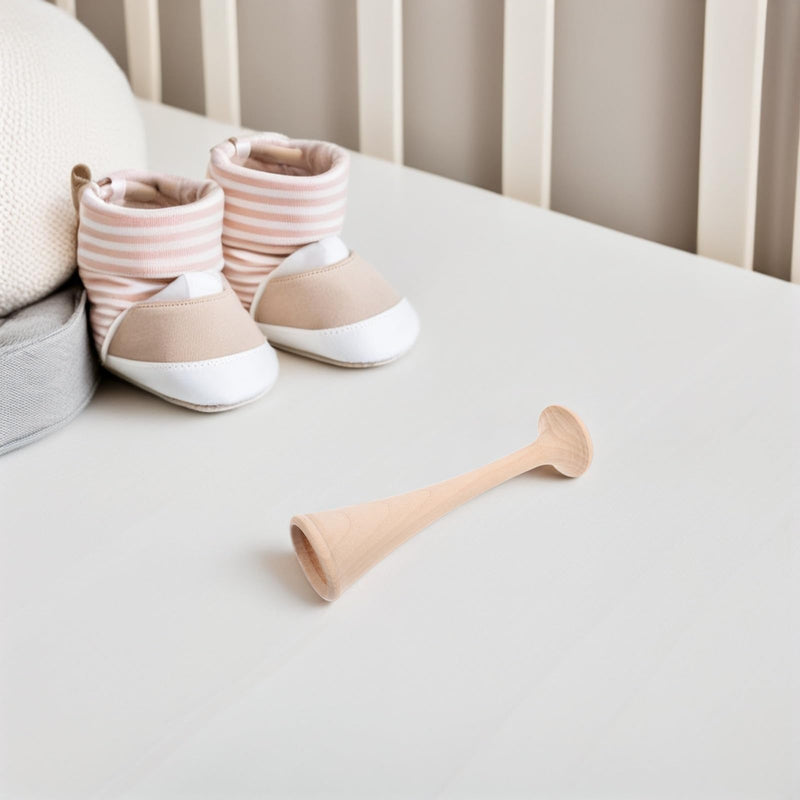1 x Pinard Wooden Stethoscope, Midwives Hearing Tube for Fetal Heart Tones, Traditional Cylinder Stethoscope, Wooden Stethoscope for Baby Heartbeat Hearing, Beige, 17.5 x 5 x 4.5 cm
