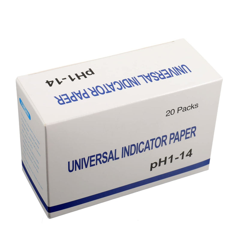 BOJACK 20 Pack 80 Strips (1600 Strips) pH 1-14 Test Paper Extensive Test Paper Litmus Test Paper 400 Strips pH Test for Water Soil Testing Pet Food pH Monitoring 20 Packs
