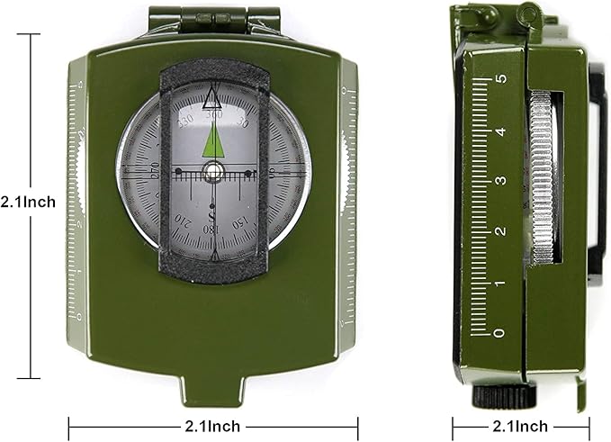 SE Military Lensatic and Prismatic Sighting Survival Emergency Compass with Pouch - CC4580