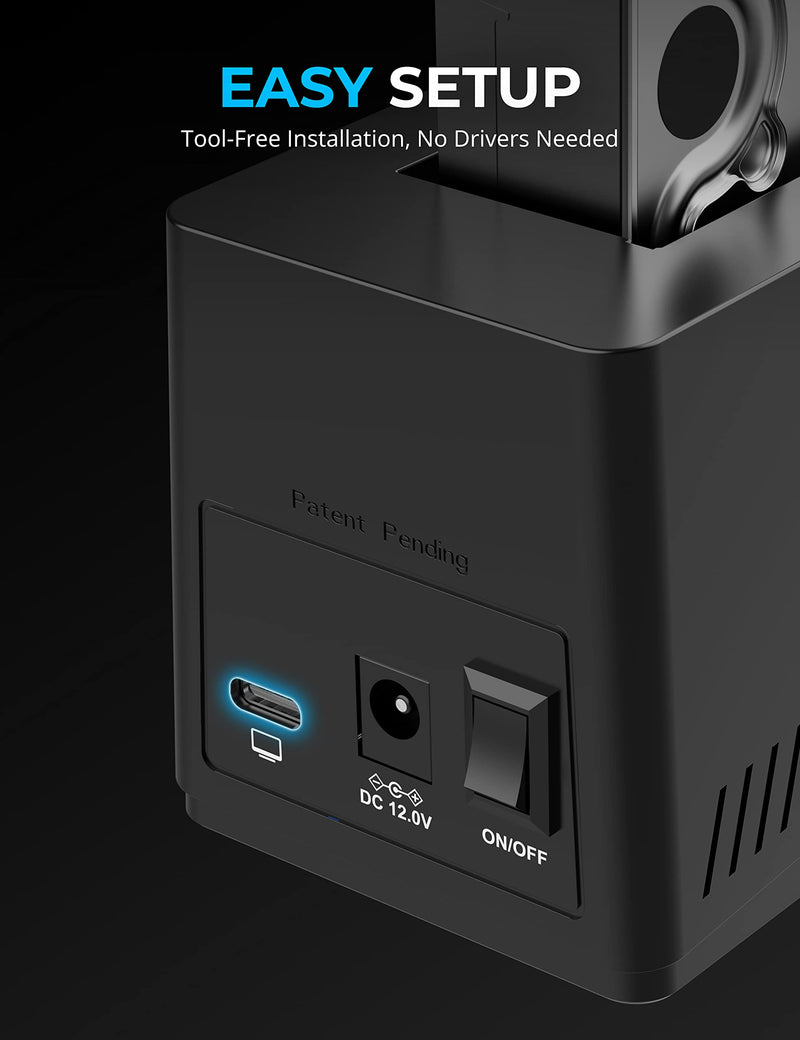 SABRENT USB C Docking Station for M.2 PCIe/NVMe and SATA 2.5/3.5 Inch SSD & HDD with Offline Cloning (DS-UNHC) NVMe + SATA Dock – USB-C