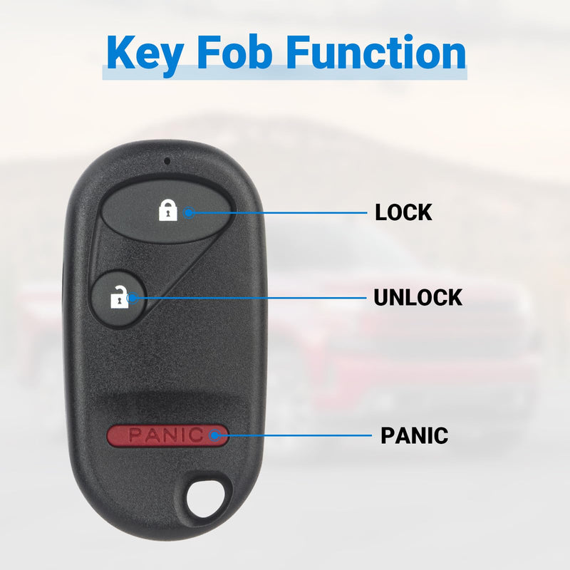 Key Fob Replacement Compatible with 2001-2005 Honda Civic DX EX LX/ 2003-2007 Honda Pilot NHVWB1U523 Keyless Entry Remote Control NHVWB1U521 (2-Pack)