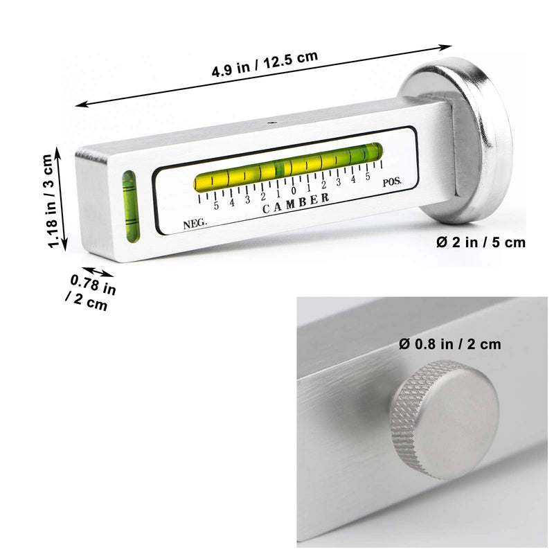 Toolwiz Universal Adjustable Magnetic Gauge Tool Camber Castor Strut Wheel Alignment Tools for Car Truck RV Tire Repair Caster Alignment Castor Wheel Gauge Camber Alignment Tools Camber Gauge Silver