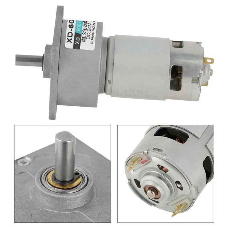 Mini DC Gear Motor DC12V/24V 35W Metal Speed Adjustable Large Torque Motor CW/CCW(24V 150rpm) 24V 150rpm