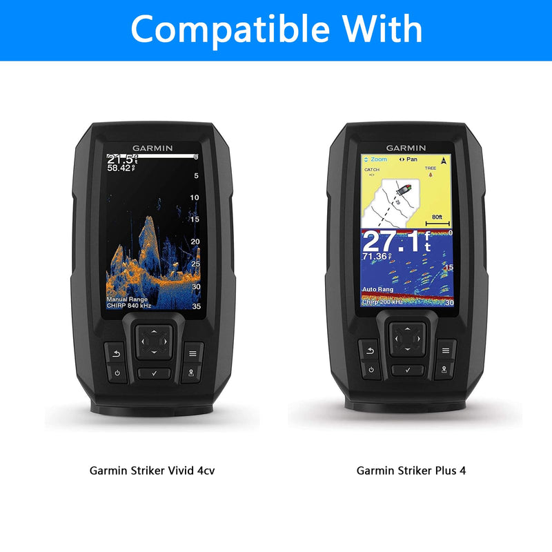 Fish Finder Waterproof Cover, Marine Navigation Protection with Sunvisor, Compatible with Garmin Striker Plus 4 and Garmin Striker Vivid 4cv (Black)