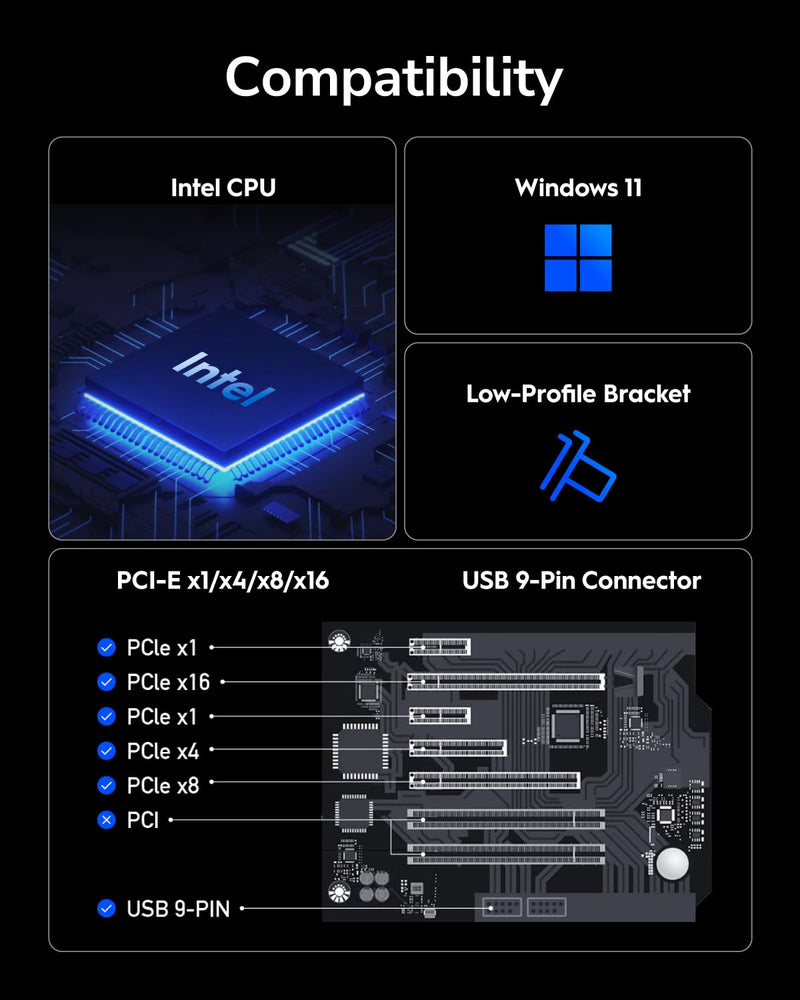 Cudy WiFi 7 WE9300S PCIe WiFi Card for PC, 6GHz Tri-Band Wireless Adapter, Intel BE200 Chipset, Bluetooth 5.4, High Gain Antenna, Easy Installation