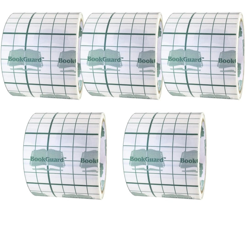 BookGuard 3" Vinyl Archival Bookbinding Book Repair Clear Tape, 30' per Roll - Case of 5