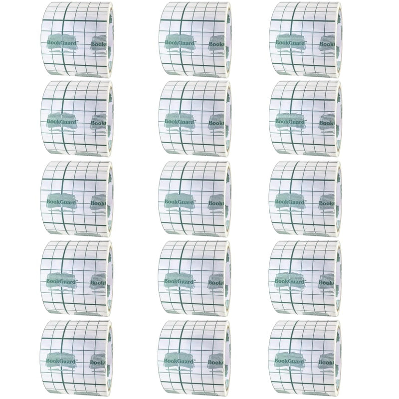 BookGuard 3" Vinyl Archival Bookbinding Book Repair Clear Tape, 30' per Roll - Case of 15