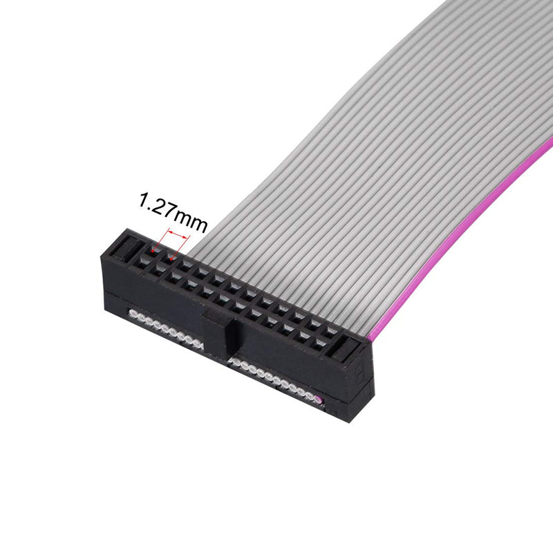 uxcell IDC Wire Flat Ribbon Cable FC/FC Female Connector A-Type 24Pins 1.27mm Pitch 20cm Length 24 Pins
