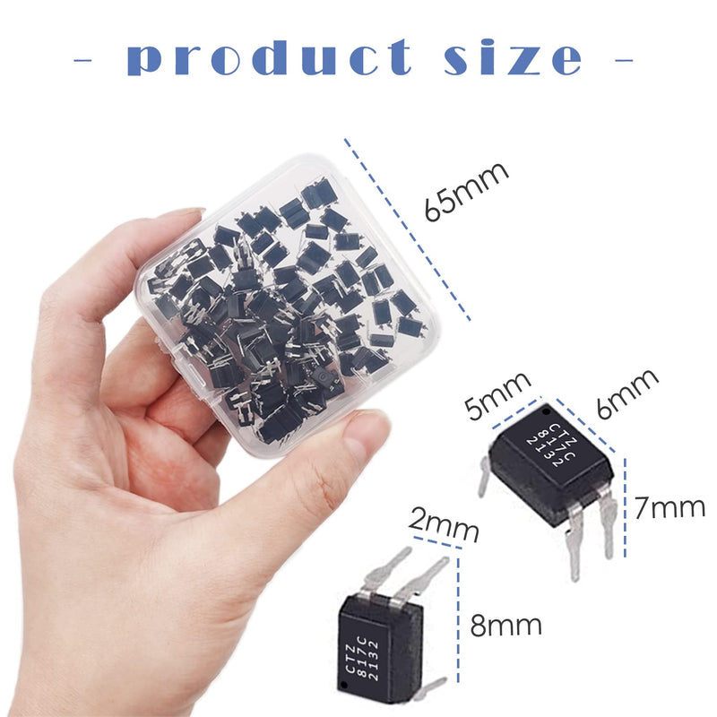 XPOOP 100pcs Optocoupler, PC817C Optocoupler 2.54mm Pitch 4 Pins for DIY DIP-4, PC817C Optocoupler One Channel, PC817C Optocoupler DIP Installation, Optocoupler PC817C
