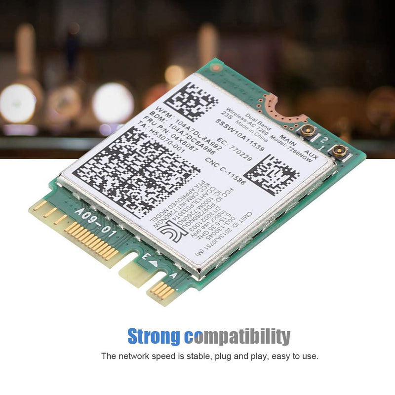 GOWENIC for 7260AC 7260NGW Card, Band 2.4G/5G 802.11ac Network Card for Thinkpad T440 T440P T440S T540P X240 X240S W540 L440 L540, etc