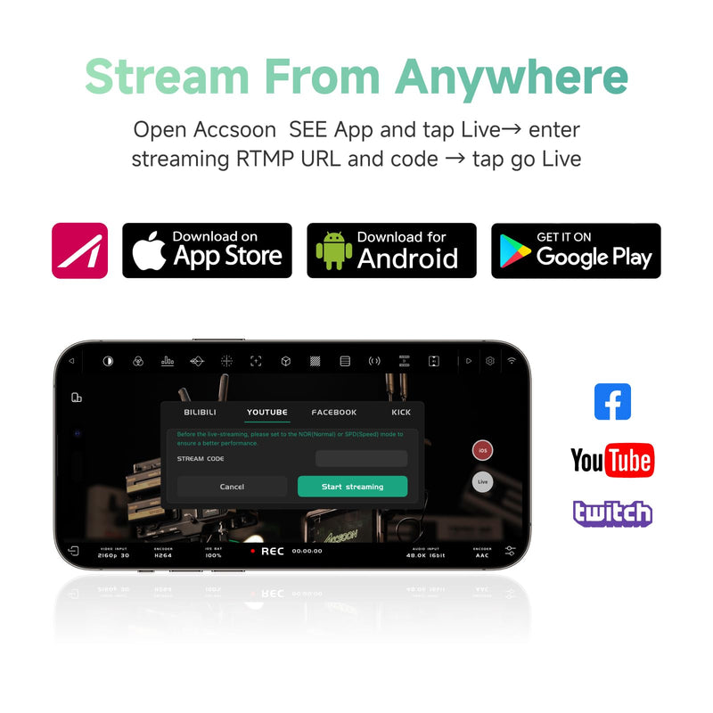 Accsoon CineView Nano Wireless Video Transmitter, HDMI Wireless Camera Transmitter 500FT Range 60ms Latency, Compatible with RS2/RS3/RS3 Pro Stabilizer/Switch/PowerCage, 4 APP Android/iOS Monitoring