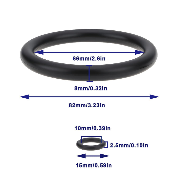6pcs Water Filter Gasket Washer 100001 Compatible with Geno Filter FS-FSD 1 Inch 15 x 10 x 2.5 mm 82 x 66 x 8 mm