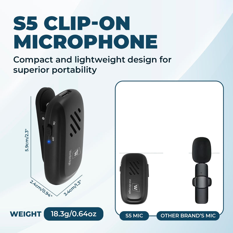 WinBridge Wireless Voice Amplifier with Bluetooth Lavalier Lapel Microphone for Teachers,Portable Speaker and Wireless Clip On Microphone System, Mini Megaphone Speaker Mic Set 15W 2600mAh WB005 WB005N