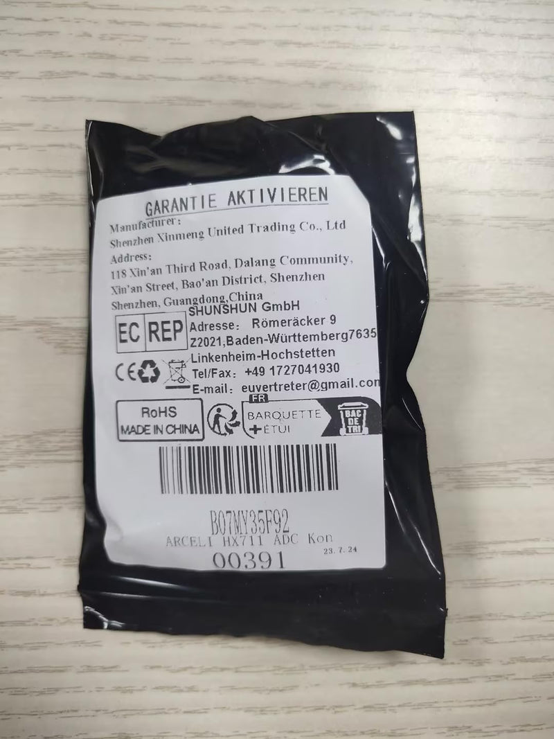 ARCELI HX711 ADC Converter Breakout Module Digital Load Cell Weight Sensor 1KG For Portable Electronic Kitchen Scales, DIYmall for Load Cell Weight