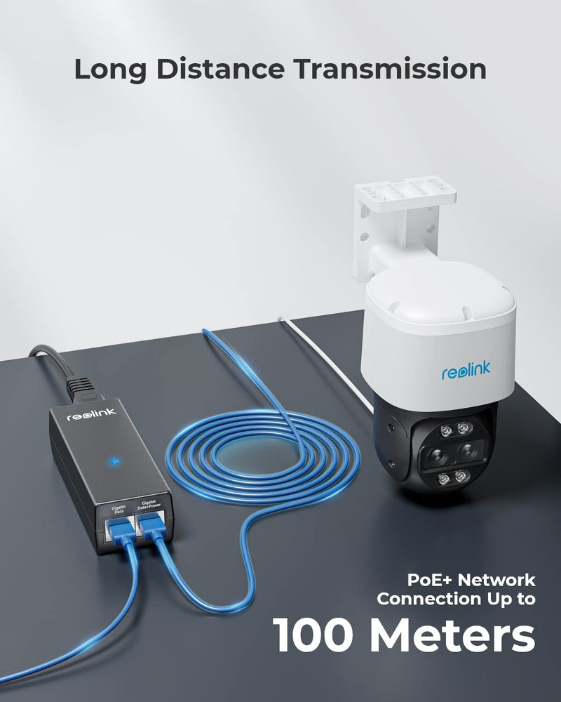 Reolink Gigabit PoE Injector, Convert Non-PoE to PoE, Supplies PoE+ (30W) or PoE (15.4W), Distance up to 100m, Plug & Play, Suitable for Reolink PoE Cameras/Reolink Video Doorbell PoE, P030U05
