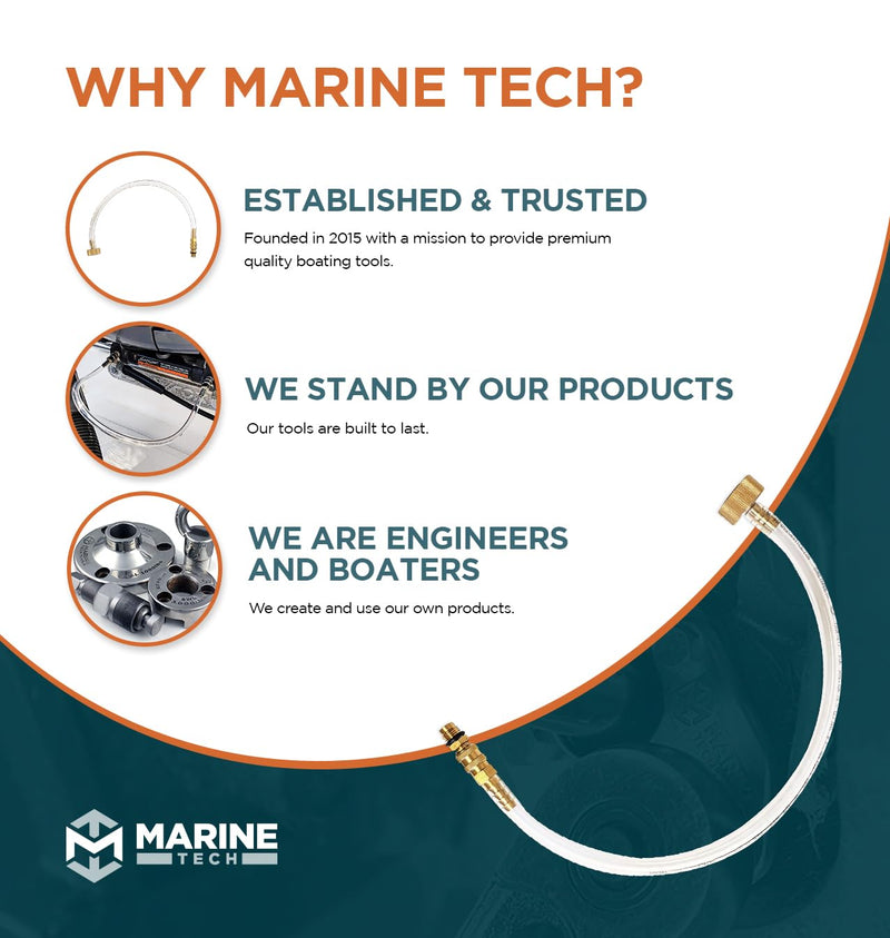 Marine Tech Tools Seastar Hydraulic Steering Filler Kit with Swivel, Outboard Power Steering Bleed Kit for Boat, Fits Seastar Hydraulic Steering & All Outboard, Sterndrive & Inboard