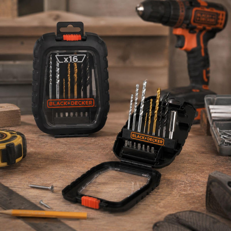 Black and Decker 16 Piece Accessory Drill and Bit Kit Screwdriver