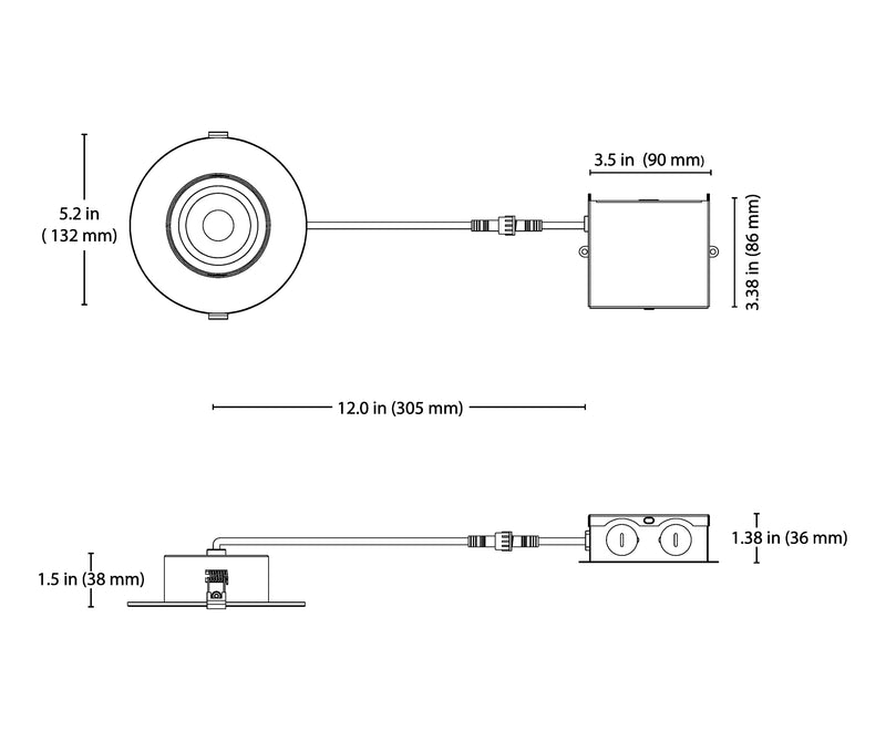DGC 4-inch White Selectable Canless Adjustable Gimbal LED Recessed Downlight (DGC43120SRDWH) 4 Inches