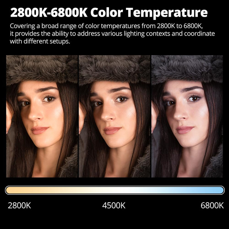 AMBITFUL Video Lighting with APP Control, RGB Full Colour, 10 FX Effects, Hot Shoe Base for Photography Video Lighting Studio, CRI/TLCI 95+ （VL15C VL15C