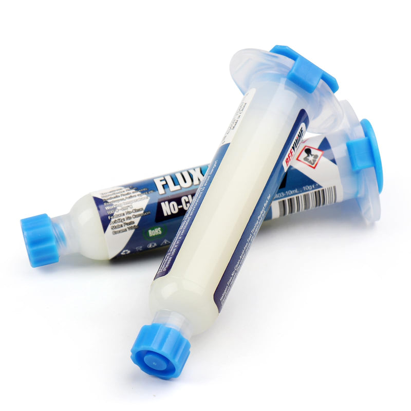 BEEYUIHF No-Clean Flux Soldering, Solder Paste Flux, SMD Electronics Soldering Flux Solder Paste, Solder Grease Flux Pastes for BGA Reflow, CPU/PCB/SMD/IC Solder (10mL Syringes) #8403