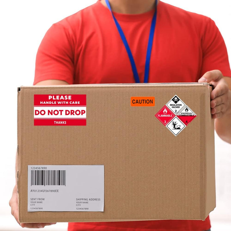 ChromaLabel 1 Inch Permanent Durable Square D.O.T. Hazard Labels, Class 4 Flammable Solid, 250/Roll 1" x 1"