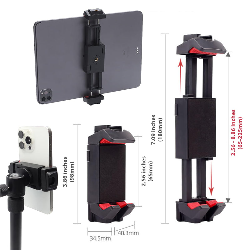 Kado Metal Portable Monitor Stand Tripod, 100x100mm 75x75mm Wall/Arm Mount Adapater Bracket Plate, 360° Ball Head and 1/4" Screw Compact for Phone, Tablet, Projector, Camera and Webcam