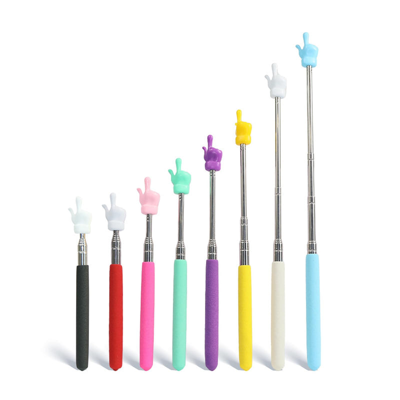 8Pcs Telescopic Teacher Finger Pointer Stick for Classroom, Extendable Finger Hand Pointer Retractable Pointing Stick Reading Aid for Teachers Coach Presenter