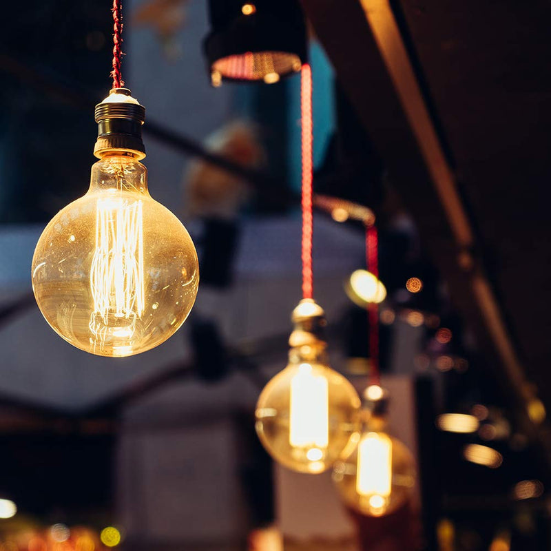 Edison Incandescent Light Bulbs 60 Watt, G25(G80) Vintage Light Large Bulb, 6-Pack Globe Bulbs 2100K Warm White, E26 Medium Base Dimmable, 240 Lumens Filament, Vanity Light Bulbs for Bathroom Amber Glass-2100k 6 Count (Pack of 1)