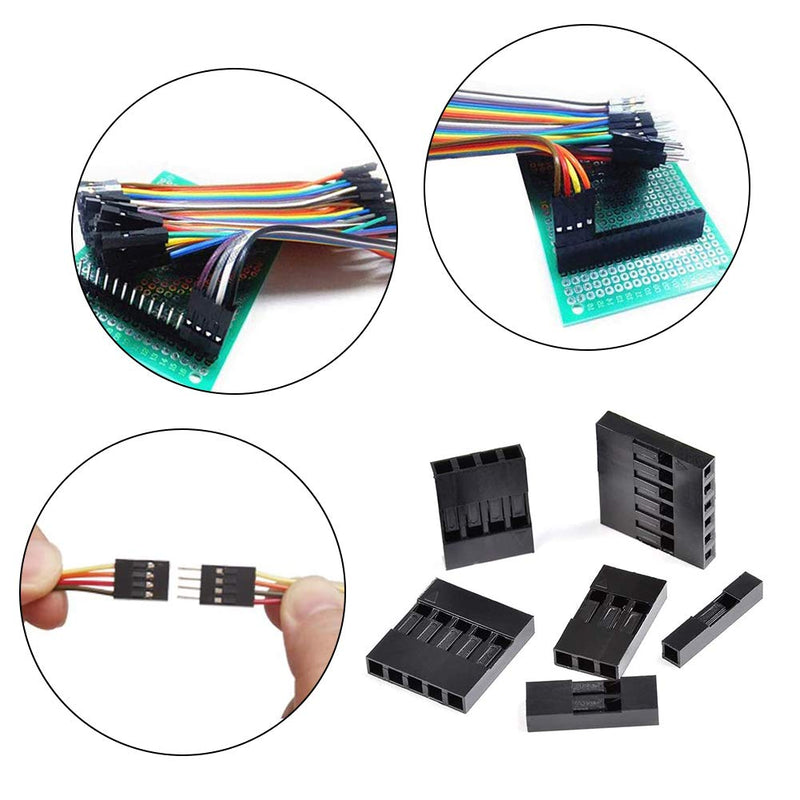 YIXISI 620pcs 2.54mm 1 2 3 4 5 6-pin Dupon connector kit, crimping pin kit for plug and socket for replacing or repairing broken cable circuit board connectors black - Dupon connection