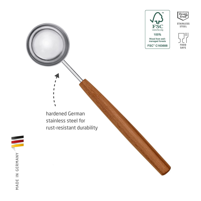 triangle Coffee and Tea Measuring Spoon - Stainless Steel with Plum Wood Handle - Sense Collection