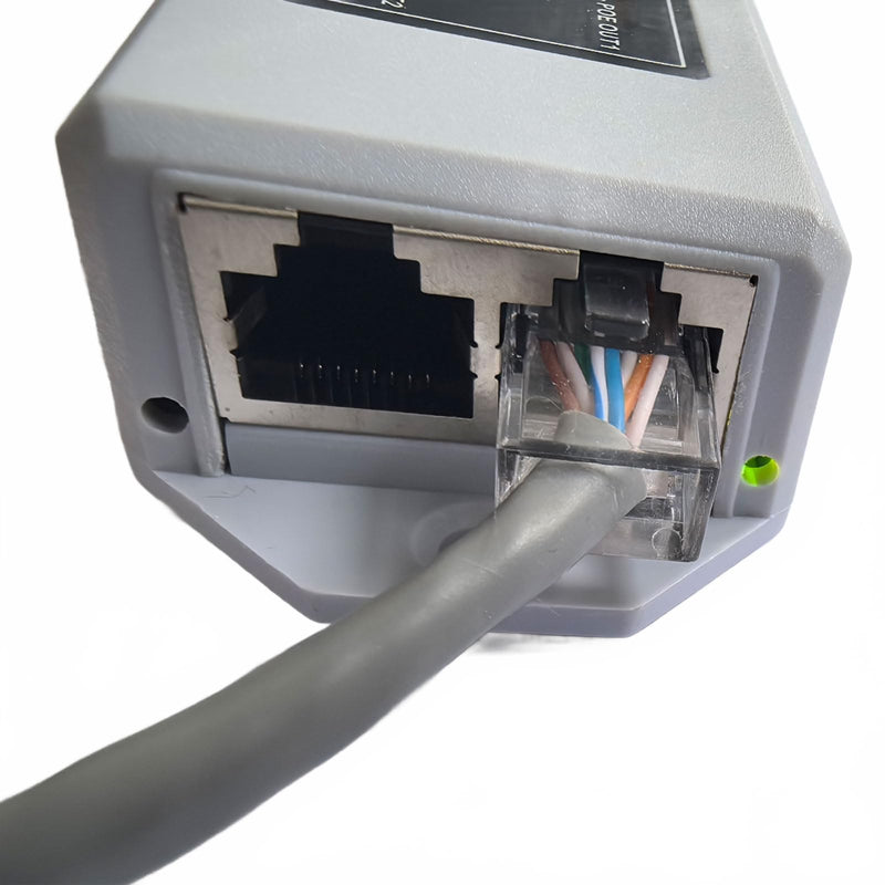 2-Port Outdoor Gigabit PoE Passthrough Switch PoE Extender 1 in 2 Out Cascade Repeater
