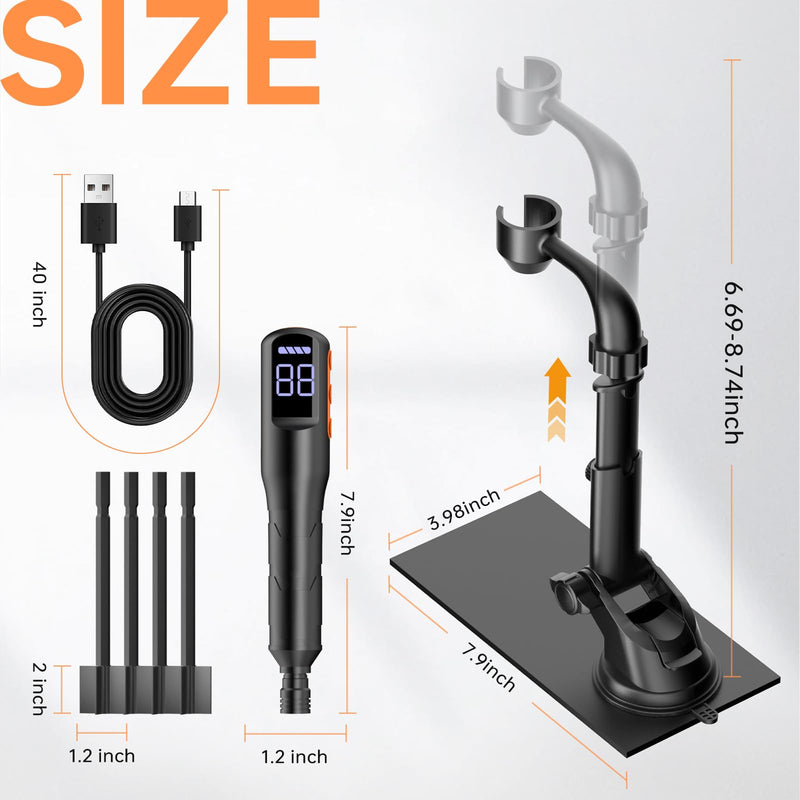Rechargeable Resin Mixer with Stand | 3 Speeds Control | Timed Stop Function | 4 Electric Stirrer Paddles for Epoxy Resin, Silicone, Paint Mixing, Soap Making, Resin Tools, DIY Crafts (Black) Black