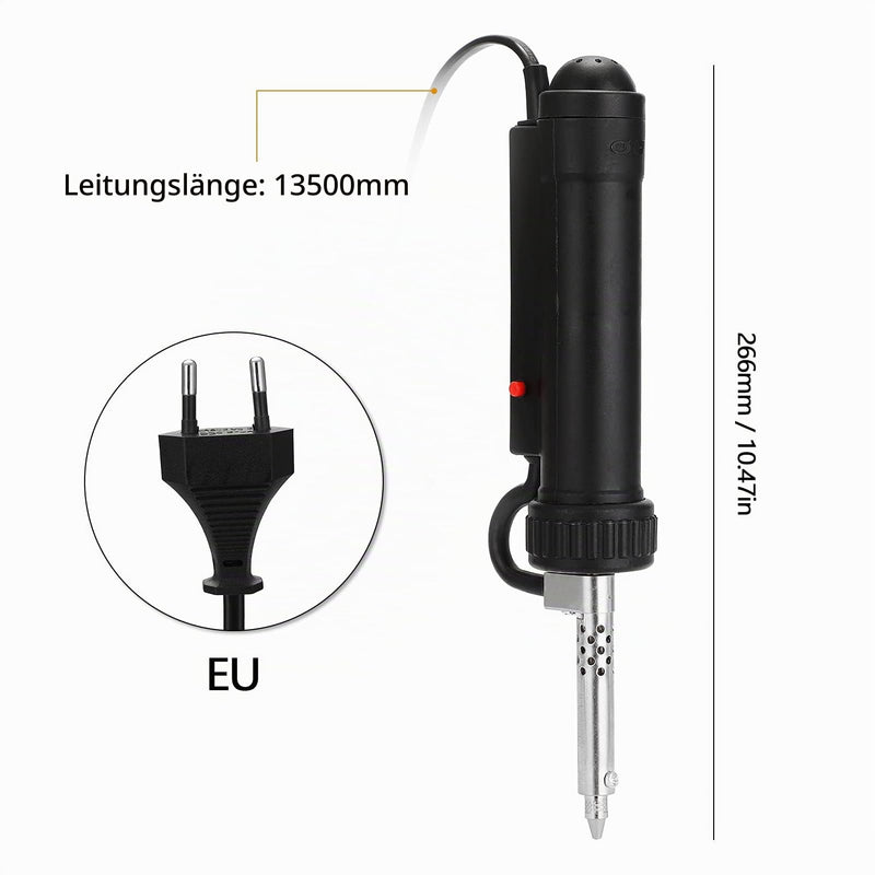 Weytoll Electric Desoldering Pump, Electric Vacuum Desoldering Iron, Extraction of Liquid Solder, 350 W Desoldering Pump with Heater, Palm, Electric Soldering Tin Sucker Va-cuum Soldering (Black)