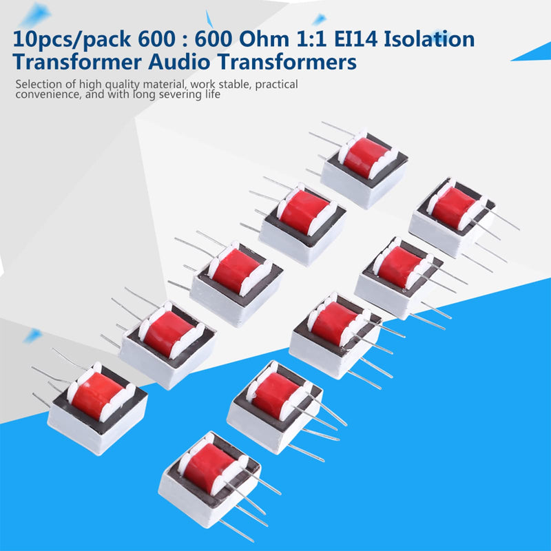 YWBL-WH 10pcs 600:600 Ohm 1:1 EI14 Isolation Transformer Audio Transformers